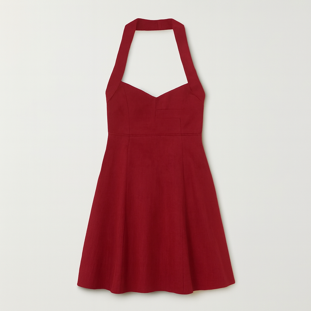 CottonWorks Red Cotton Dress on a neutral background