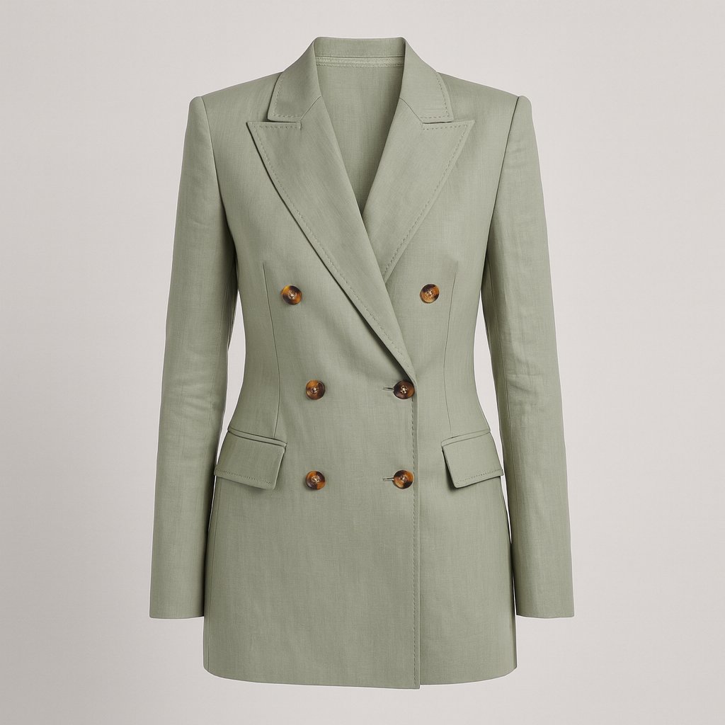 LinenForm Light Green Linen Blazer on a neutral background