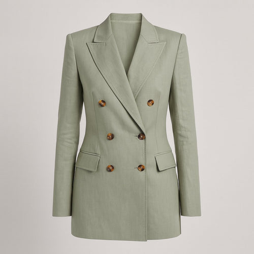 LinenForm Light Green Linen Blazer on a neutral background